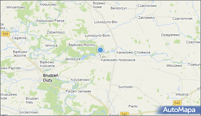 mapa Karwosieki-Noskowice, Karwosieki-Noskowice na mapie Targeo